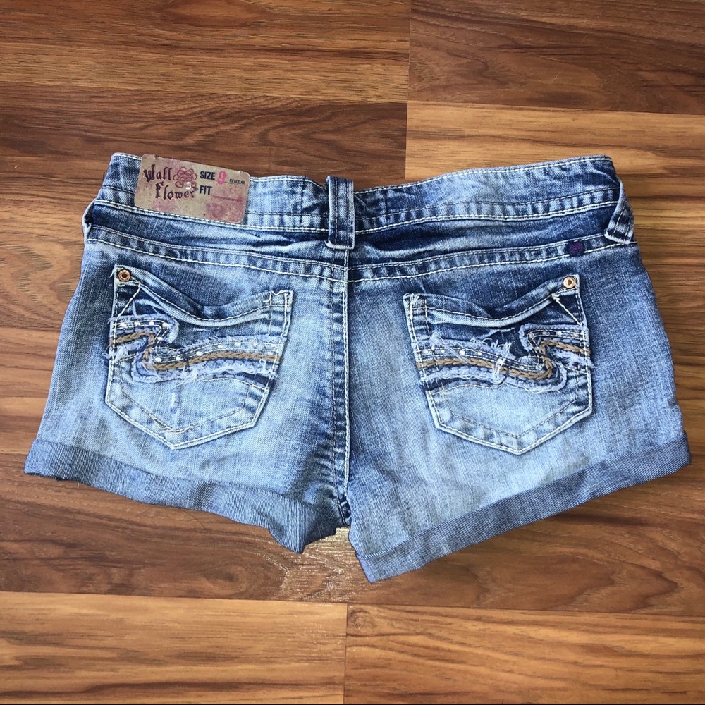 Wall Flower Cuffed Denim Shorts